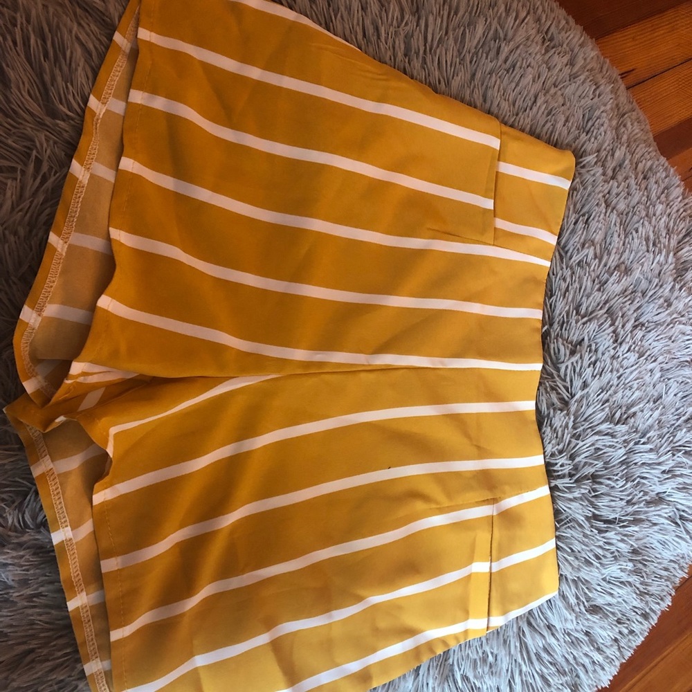 yellow and white shorts